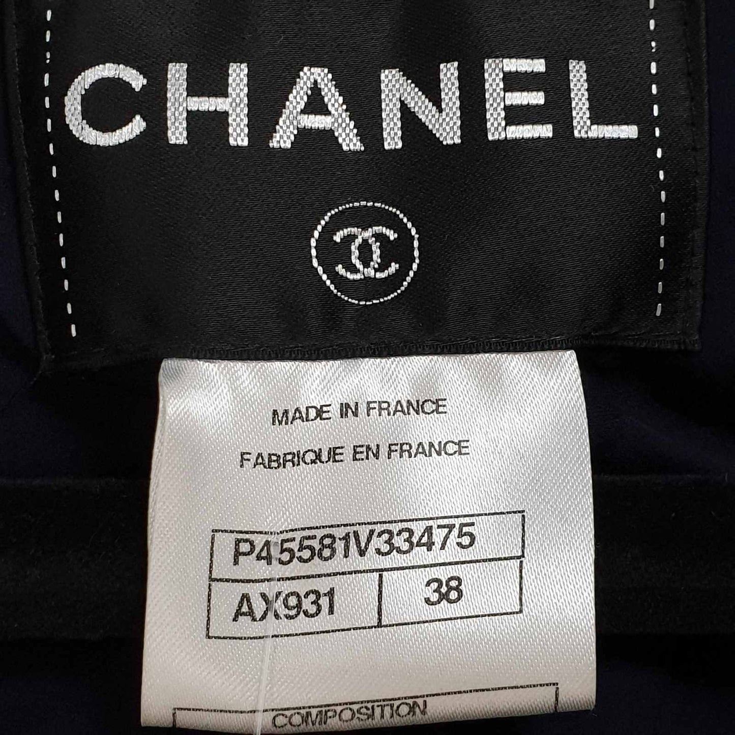 CHANEL Double Breasted Sweater Blazer Navy Blue Jacket Blazer Sz.38 Pre-owned