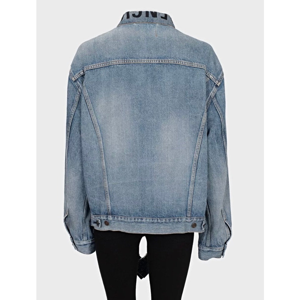 Balenciaga Oversize Denim Logo Blue Jacket Size 36/S pre-owned
