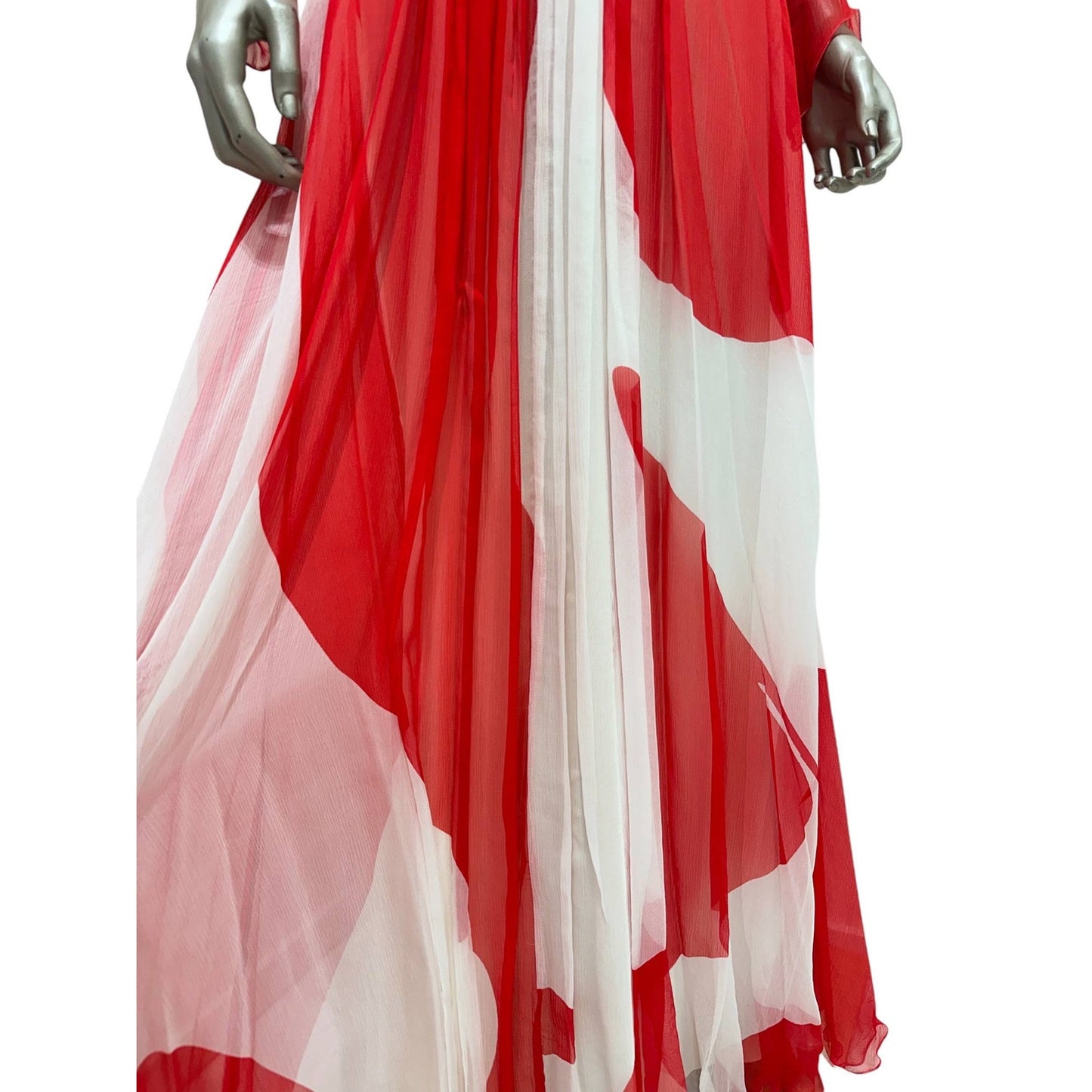 Carlos Miele 2012 Silk Colorblock Pleated Maxi Dress Sz.36 Pre-owned