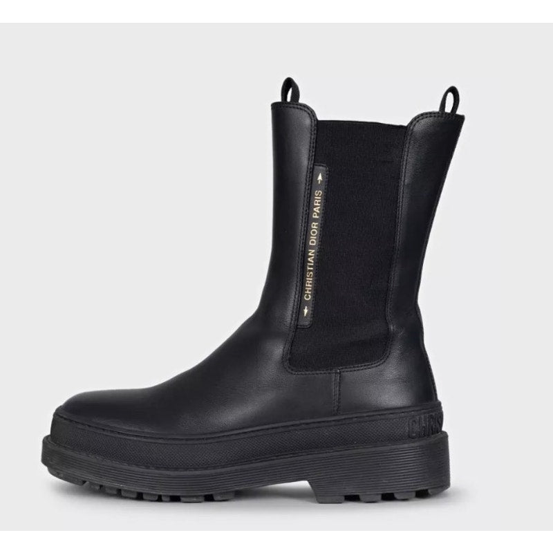 Christian Dior Black Leather Chelsea Boots EU 38.5 Pre-owned