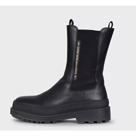 Christian Dior Black Leather Chelsea Boots EU 38.5 Pre-owned