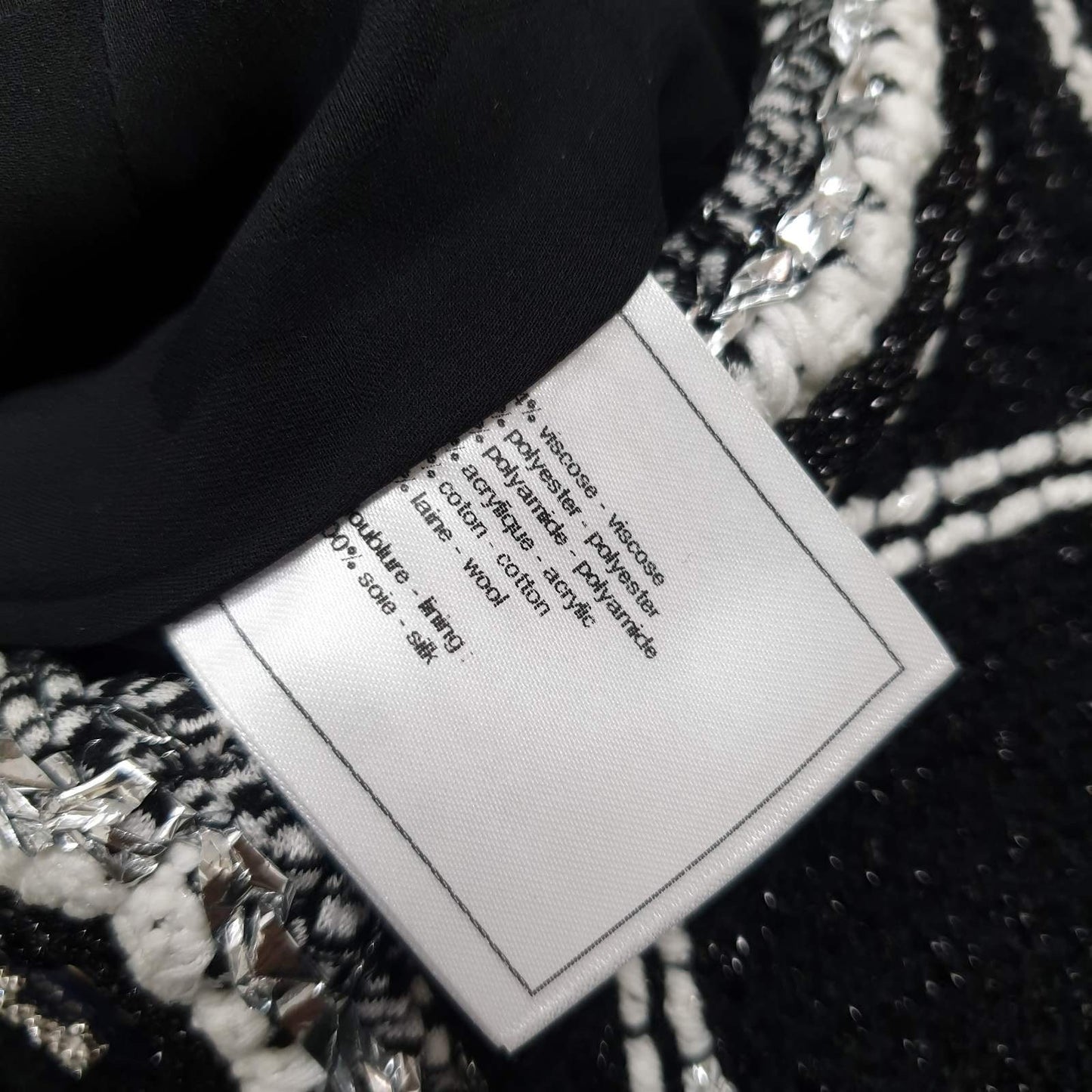 Chanel 2020 Tweed Romper, Black & Metallic, Size 40 Pre-owned