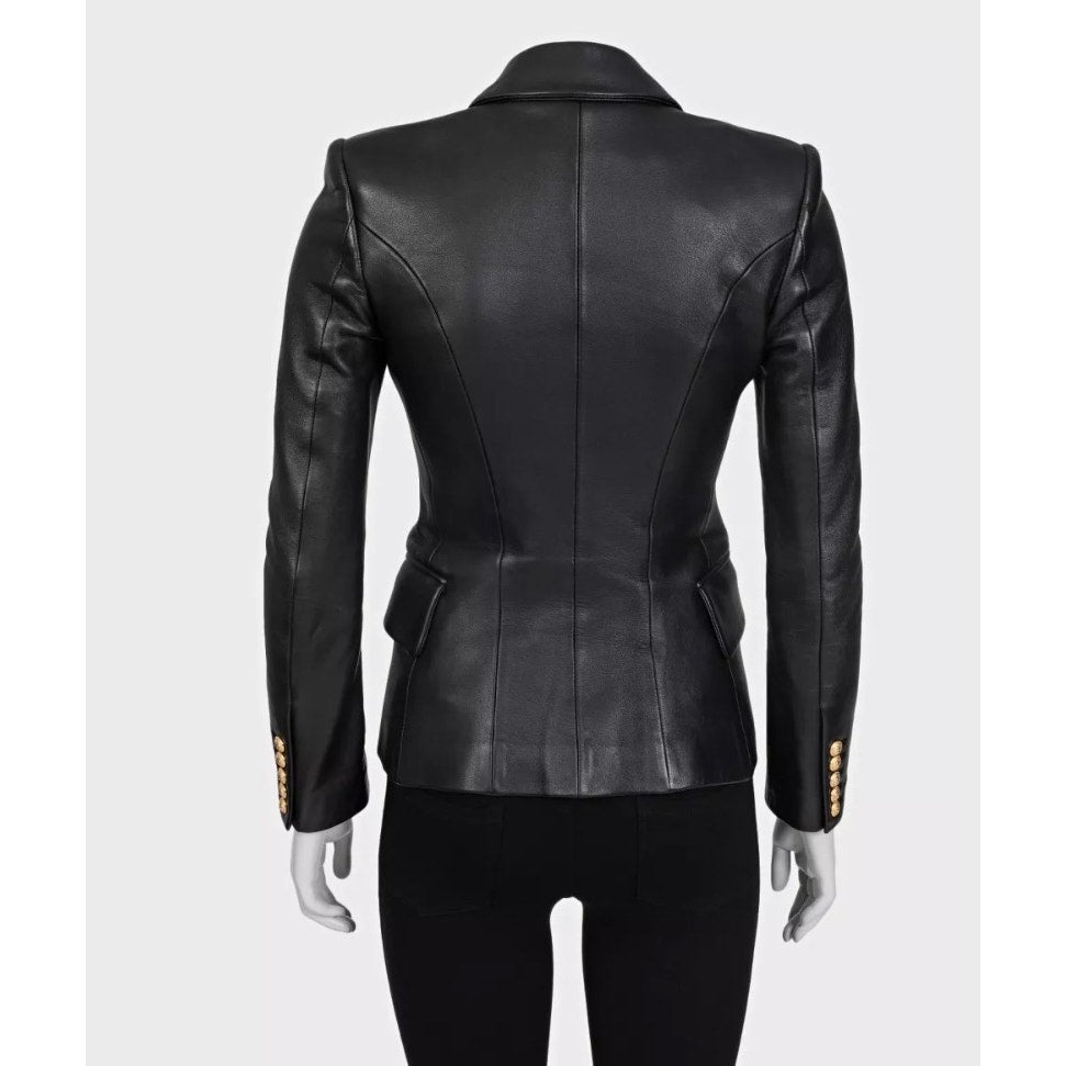 Balmain Luxurious Black Lamb Leather Jacket - Size FR34/XS Pre-owned