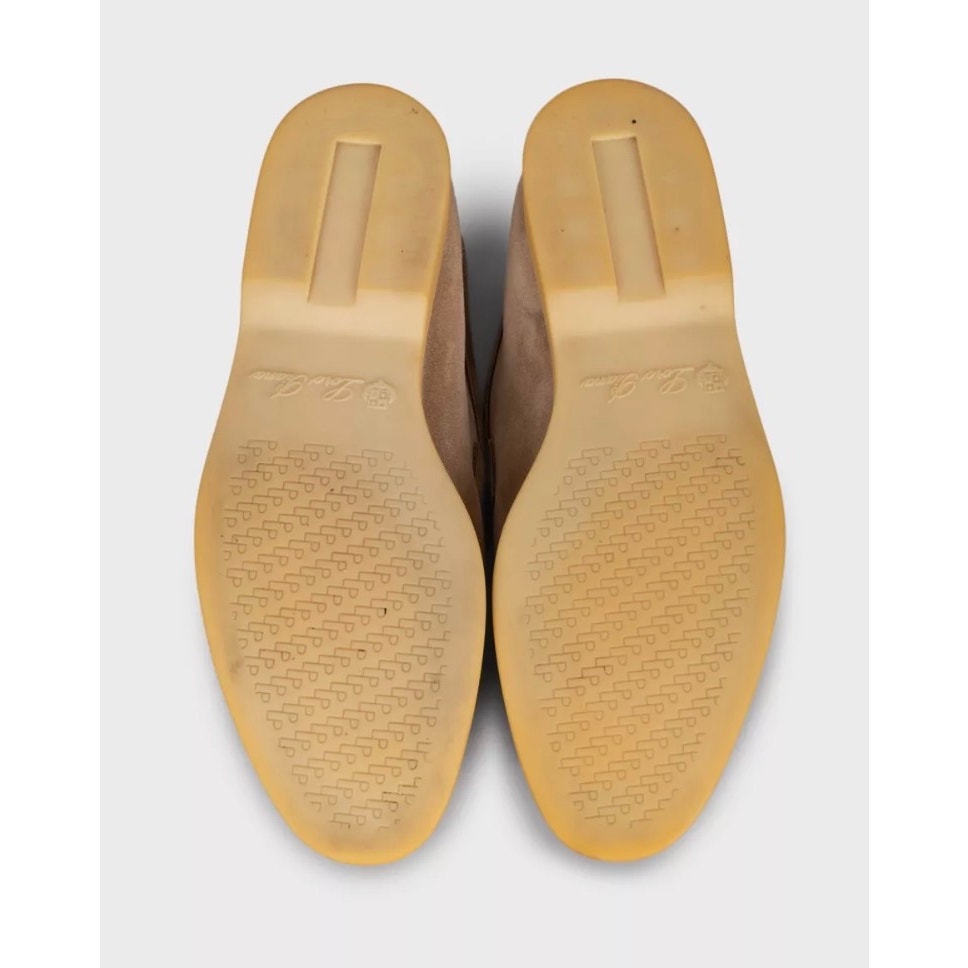 Loro Piana Summer Charms Walk Beige Suede Loafers Sz. 40 pre-owned
