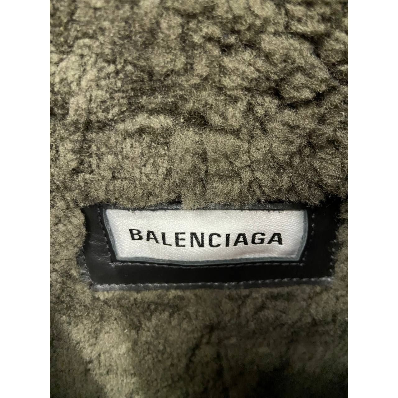 Balenciaga Green Sheepskin Oversized Coat - Size FR36/S Pre-owned