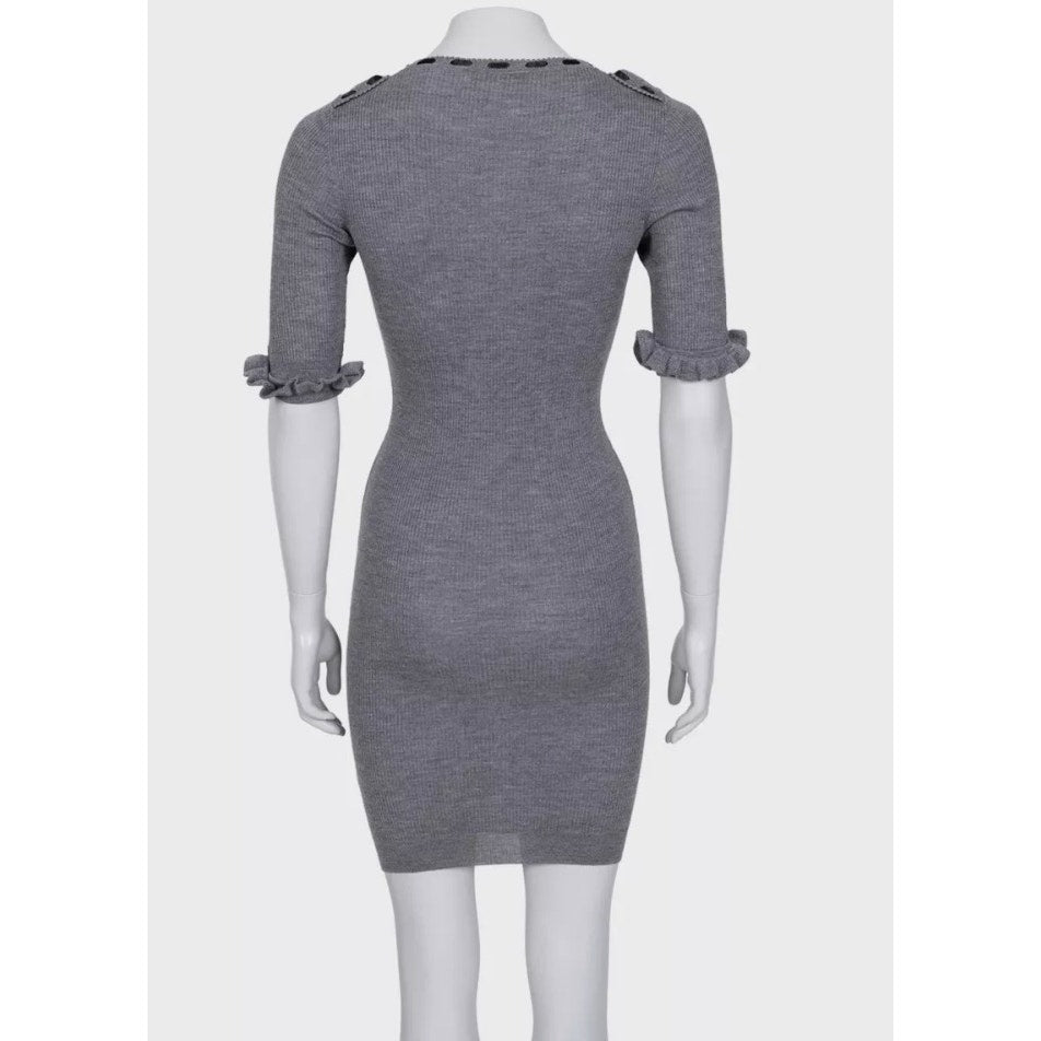 Christian Dior Grey Fitted Cashmere Blend Dress - FR36 | S pre-owned