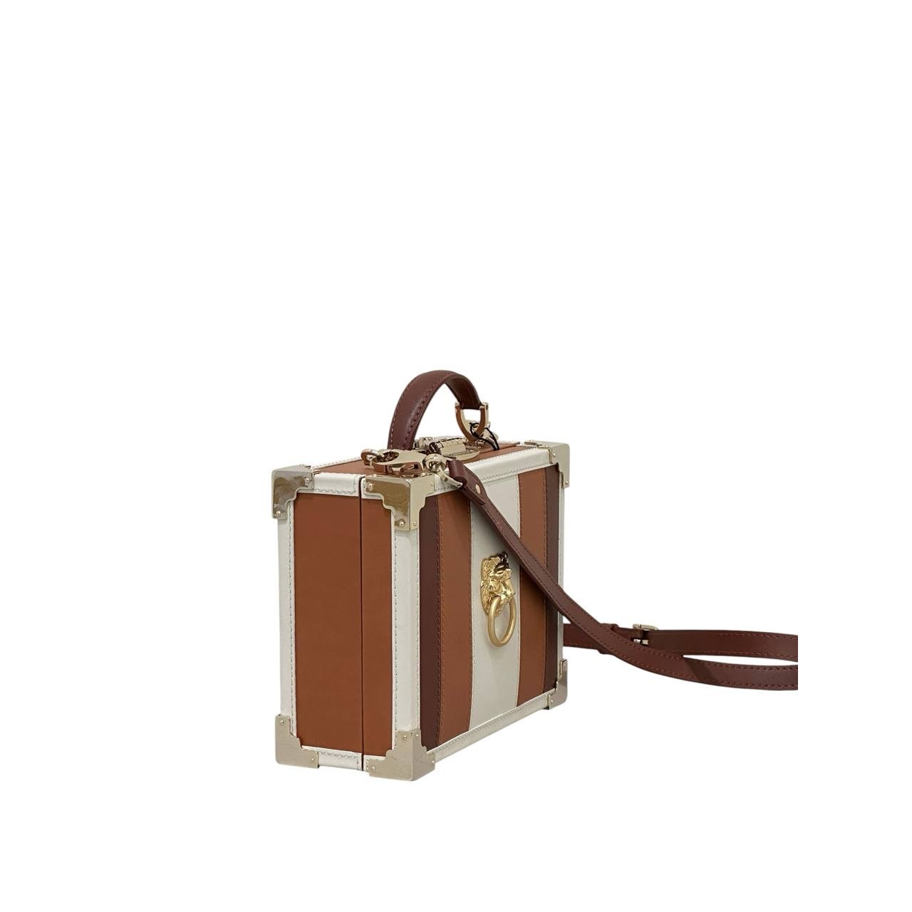 Aspinal of London Lion Head Box Trunk Crossbody Bag pre-owned