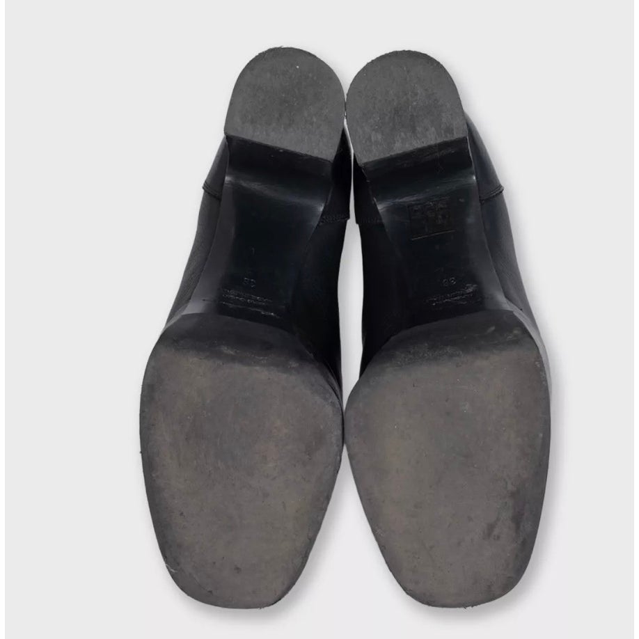 Rick Owens Black Leather Platform Ankle Boots EU 38 Pre-owned
