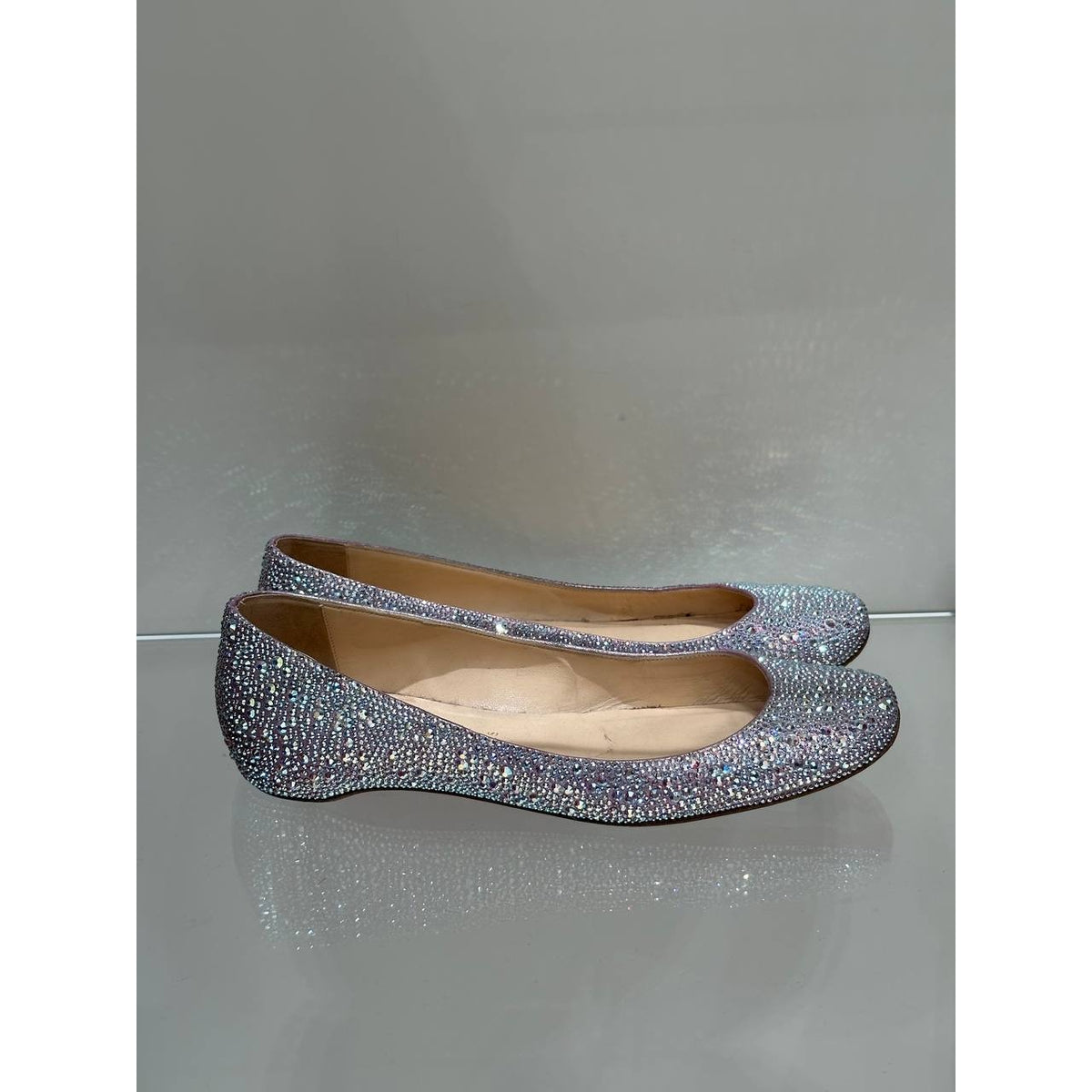 Christian Louboutin Crystal Strass Ballet Flats Sz.38.5 Pre-owned