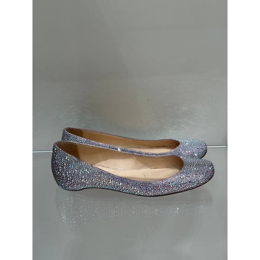 Christian Louboutin Crystal Strass Ballet Flats Sz.38.5 Pre-owned