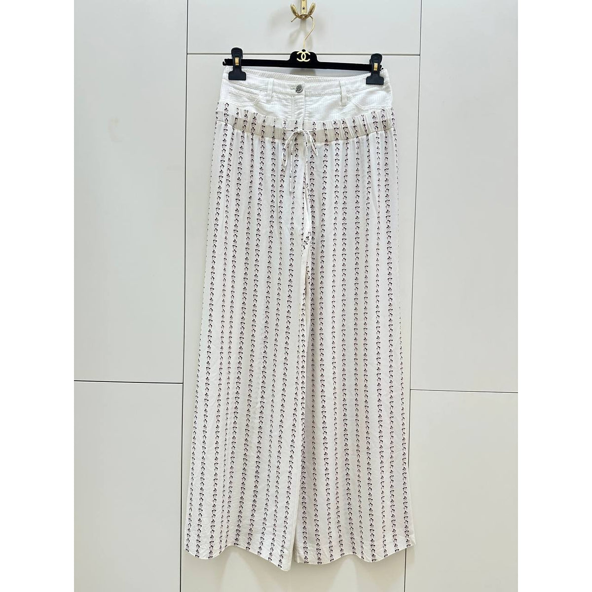 CHANEL Vintage Silk Wide Leg Pants  Sz.38 Pre-owned
