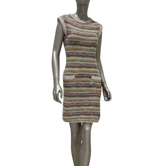 CHANEL 17C Cuba Collection Multicolor Knit Dress Sz.34 Pre-owned