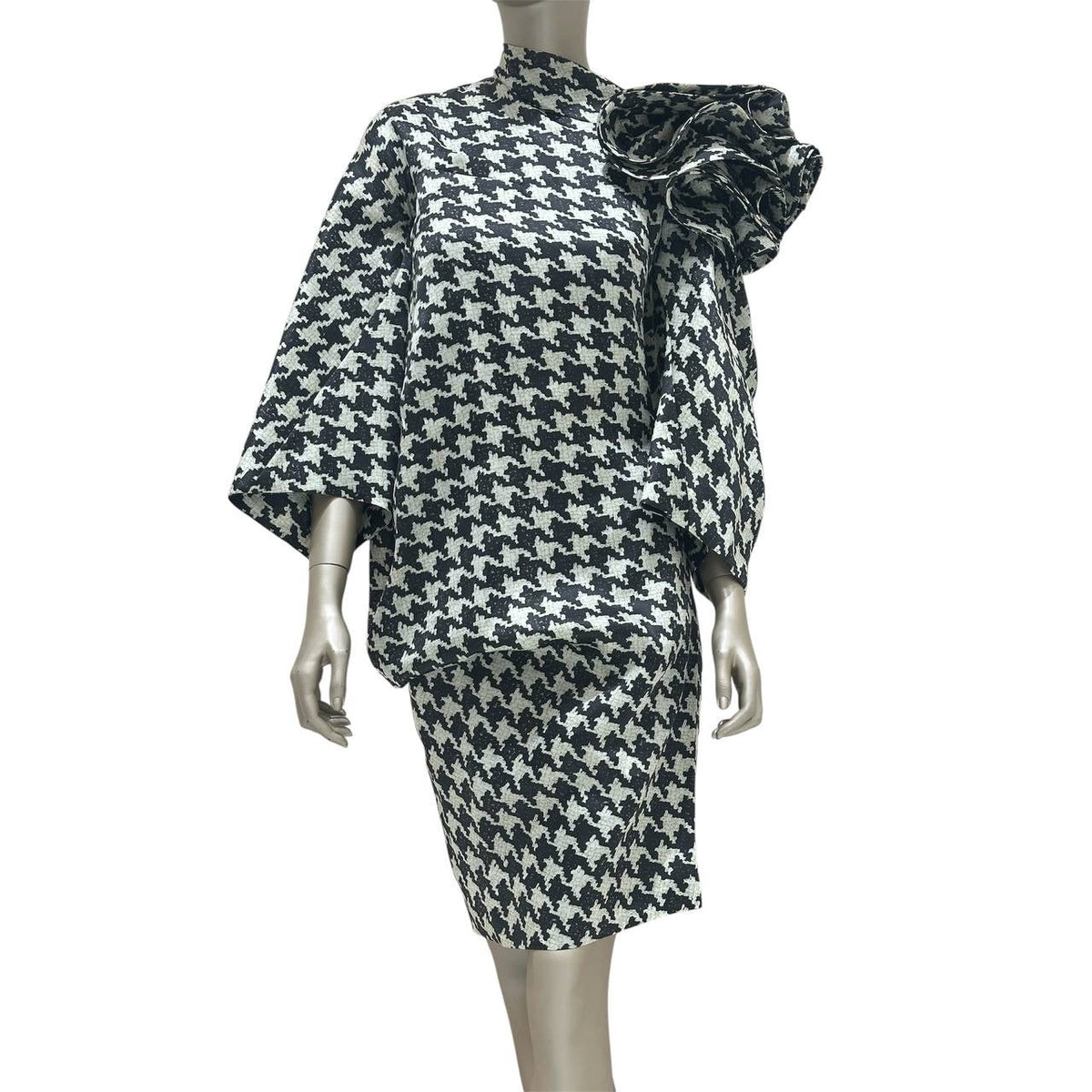 Alexander McQueen FW09 Runway Houndstooth Silk Dress IT 38 Pre-owned