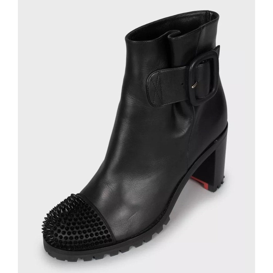 Christian Louboutin Olivia Black Leather Ankle Boots Sz.40 Pre-owned