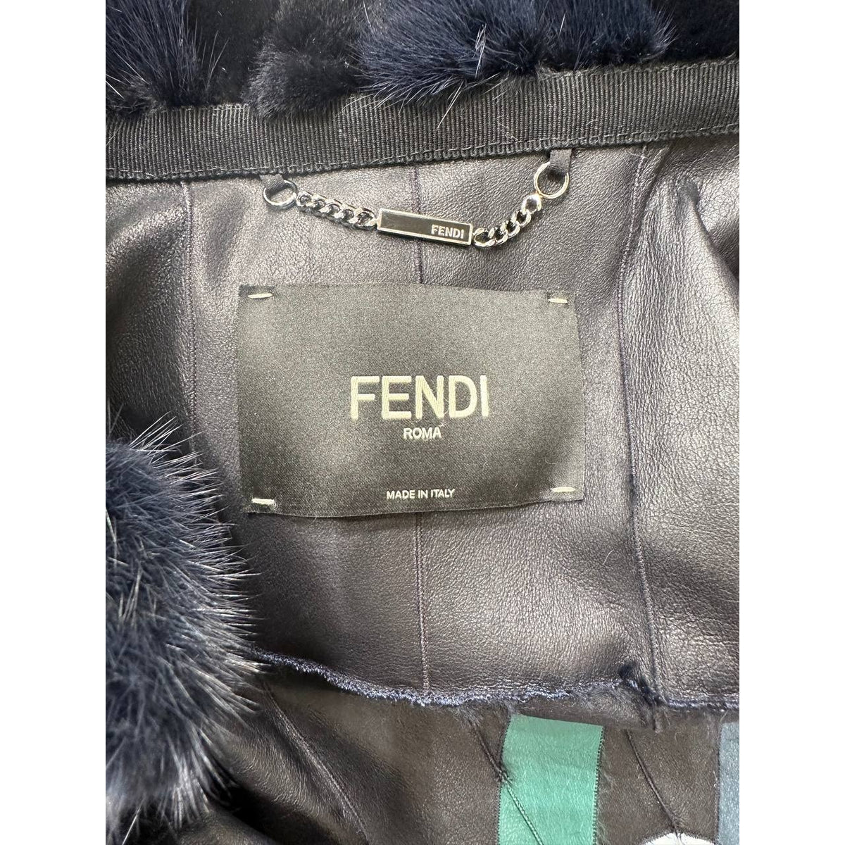 FendiCoat with Multicolor Floral Intarsia Sz.42 Pre-owned