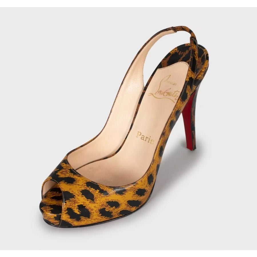 Christian Louboutin Brown Animal Print Leather Heels Sz.38 Pre-owned