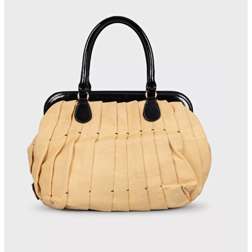 Valentino Yellow Patent Handle Tote Bag  Pre-owned