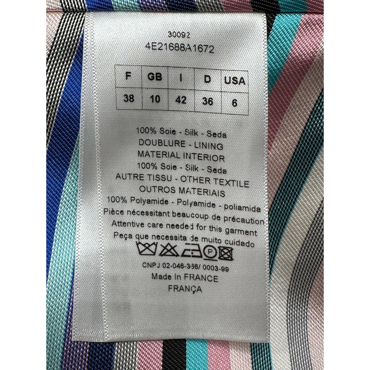 Christian Dior Raf Simons 2014 Striped Silk Dress 38 Pre-owned