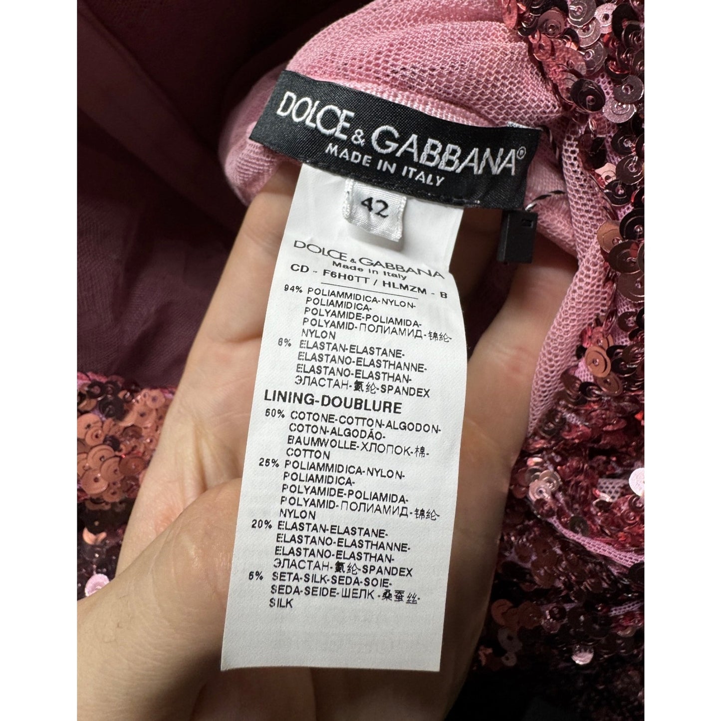 Dolce & Gabbana Pink Sequin Dress - Size M/IT42 Pre-owned
