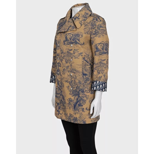 Christian Dior Brown Signature Print Trench Coat Sz. 36 pre-owned