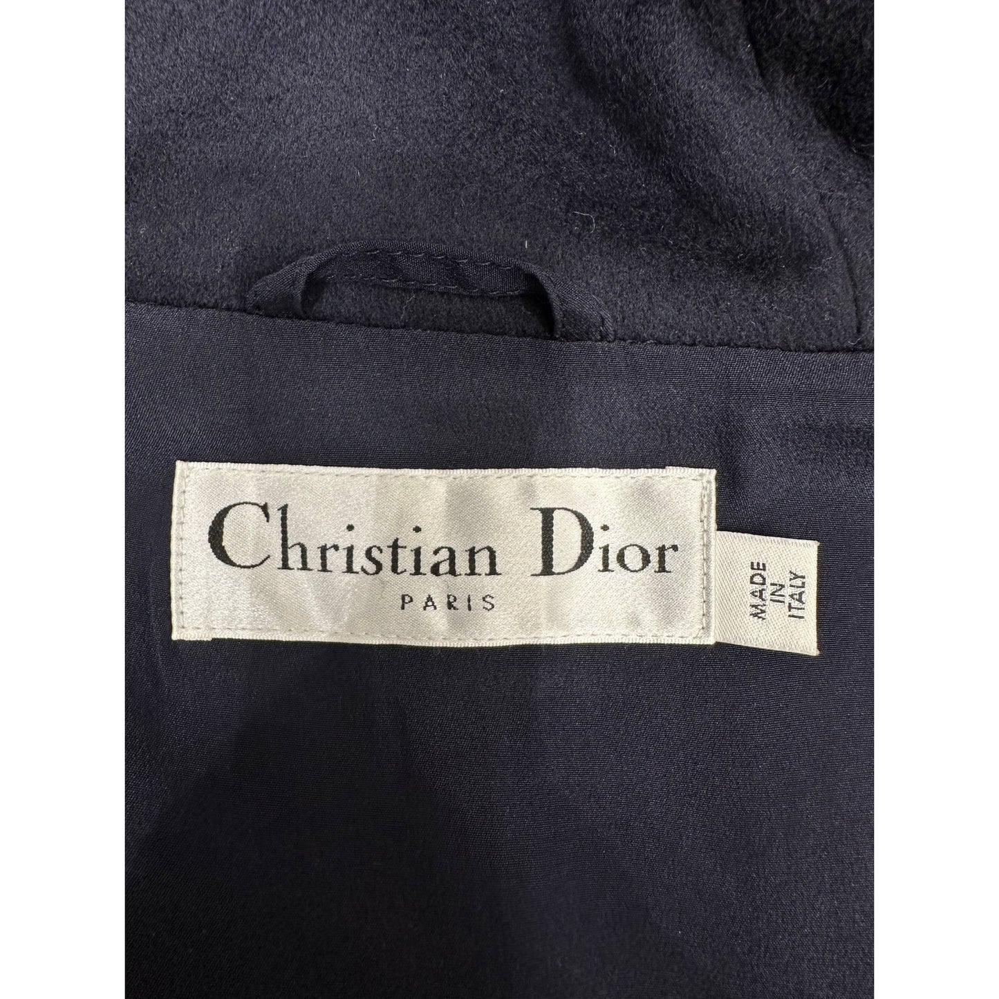Christian Dior Navy Cashmere Hooded Oversized Coat Sz.38 Pre-owned