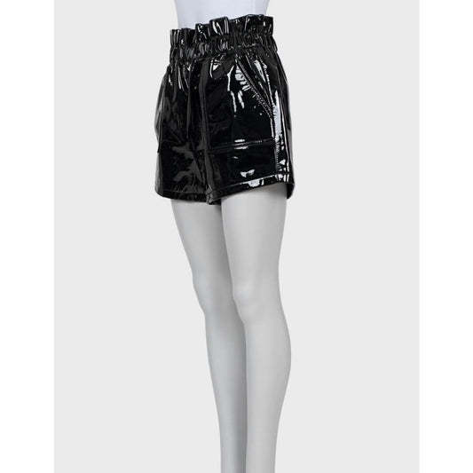 Saint Laurent Black Patent Leather Shorts with Belt -38/M Pre-owned