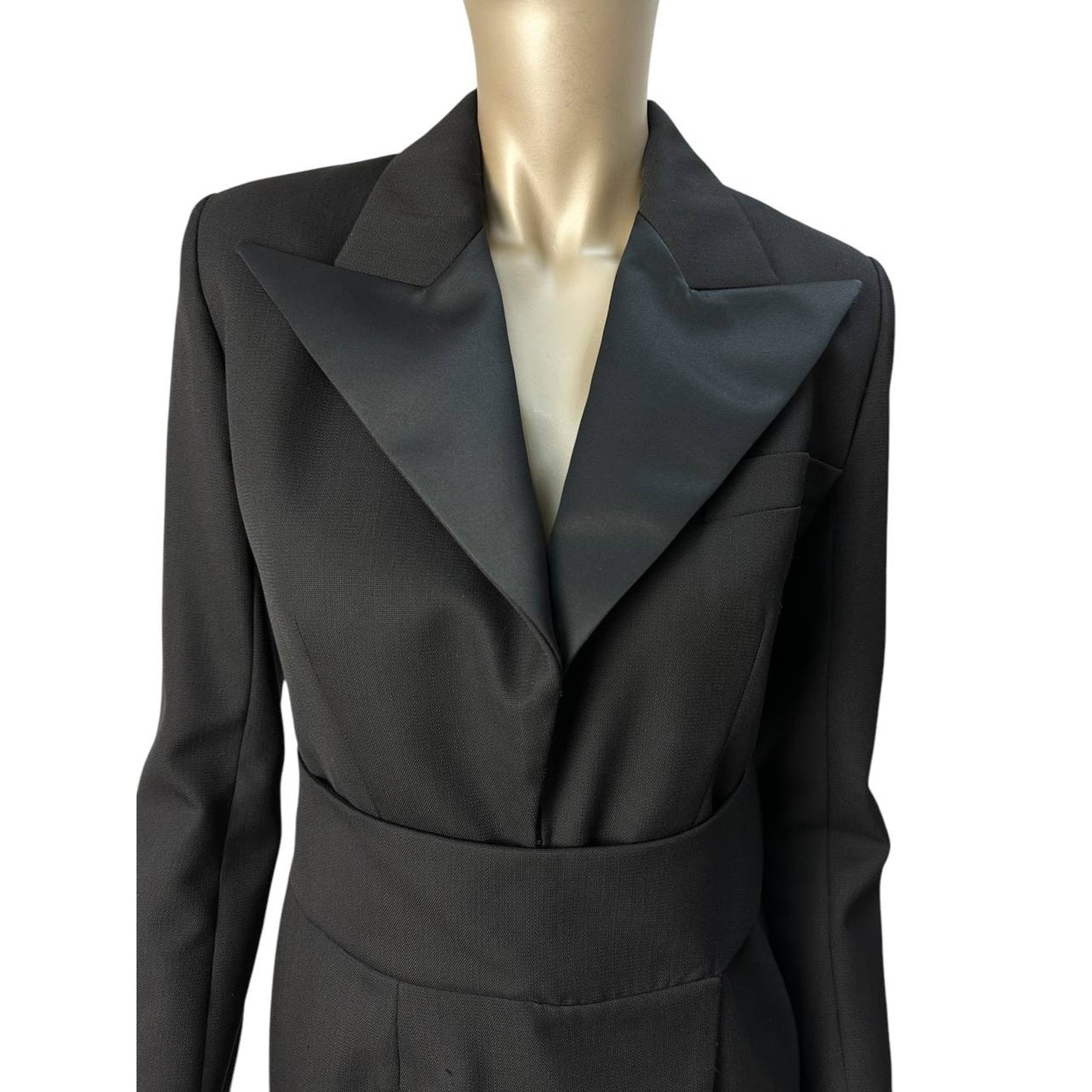 Alexandre Vauthier Crystal Embellished Black Blazer Bress Sz.40 pre-owned
