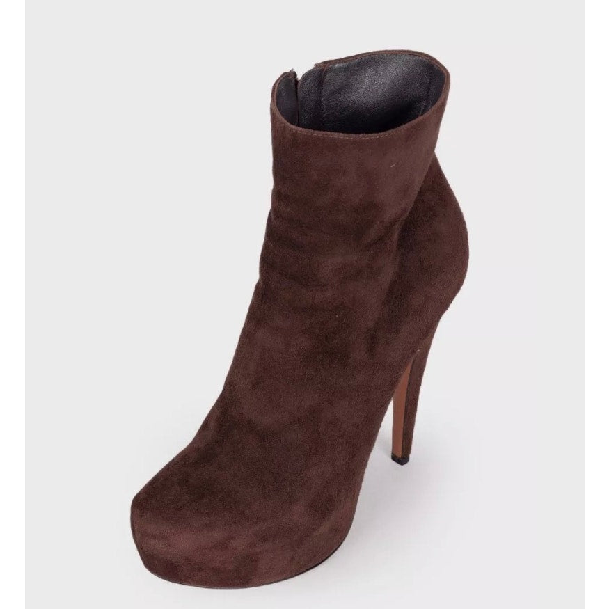 Alaïa Dark Brown Suede Ankle Boots - Size 39 Pre-owned