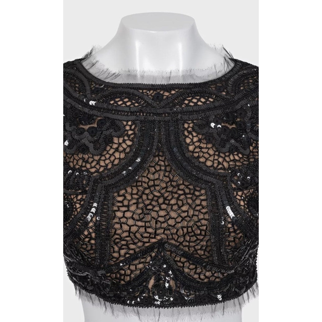 Emilio Pucci Elegant Black Sequin  Peter Dundas Top Sz.XS Pre-owned