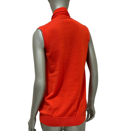 Hermès Lemaire Orange Wool Sleeveless Cardigan S/M pre-owned