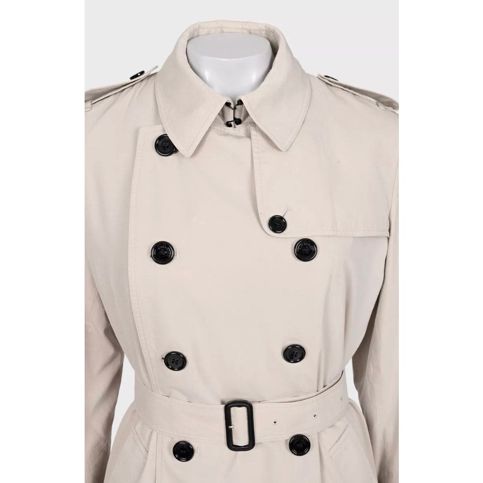 Burberry White Double-Breasted Trench Coat XL Pre-owned