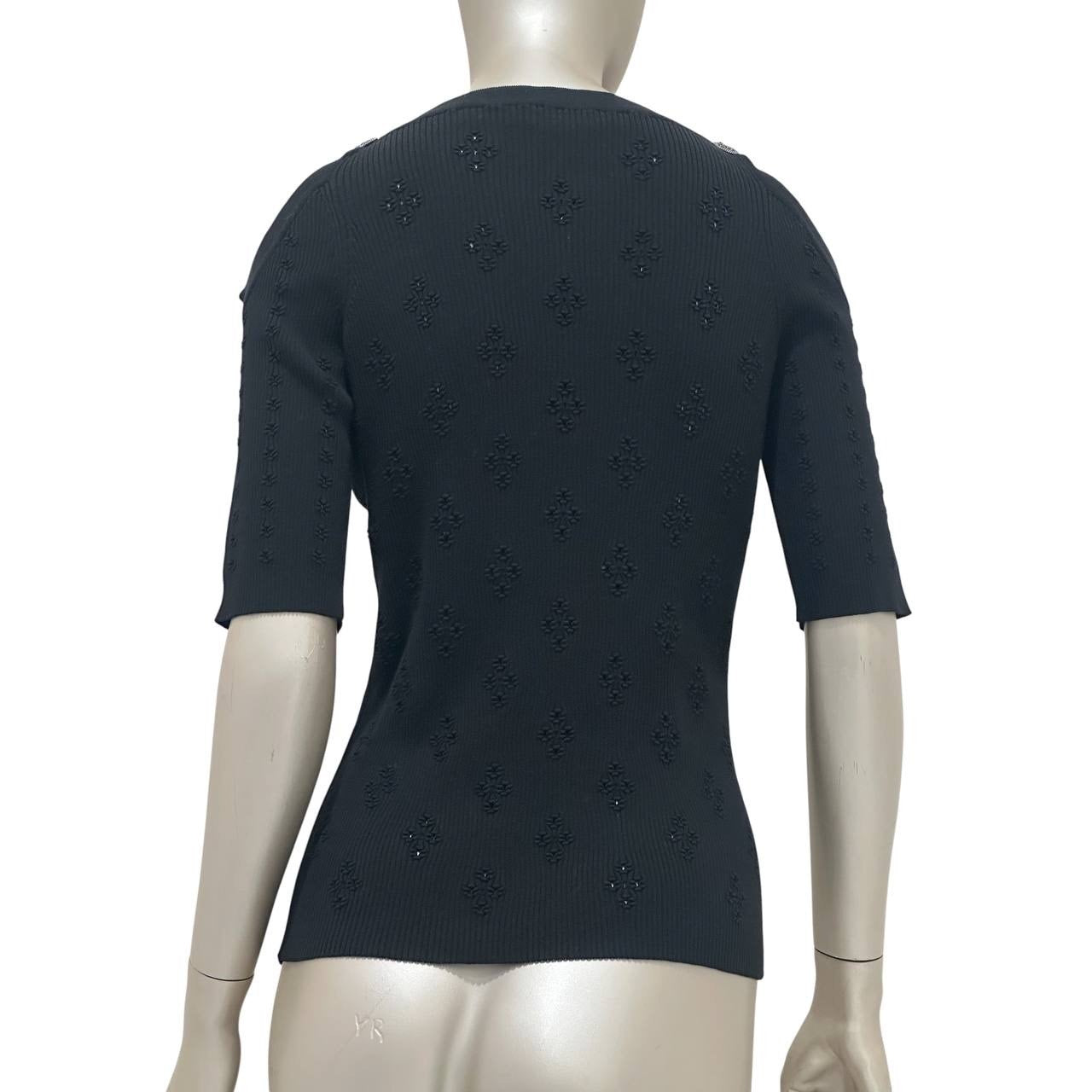 Chanel Paris-Cuba Resort Black Mesh Top FR46 pre-owned