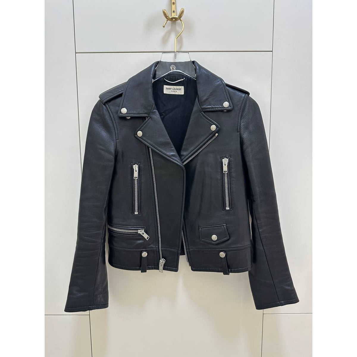 Iconic Saint Laurent L01 Classic Leather Motorcycle Jacket Sz.36 Pre-owned