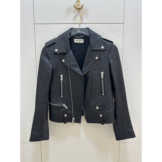 Iconic Saint Laurent L01 Classic Leather Motorcycle Jacket Sz.36 Pre-owned