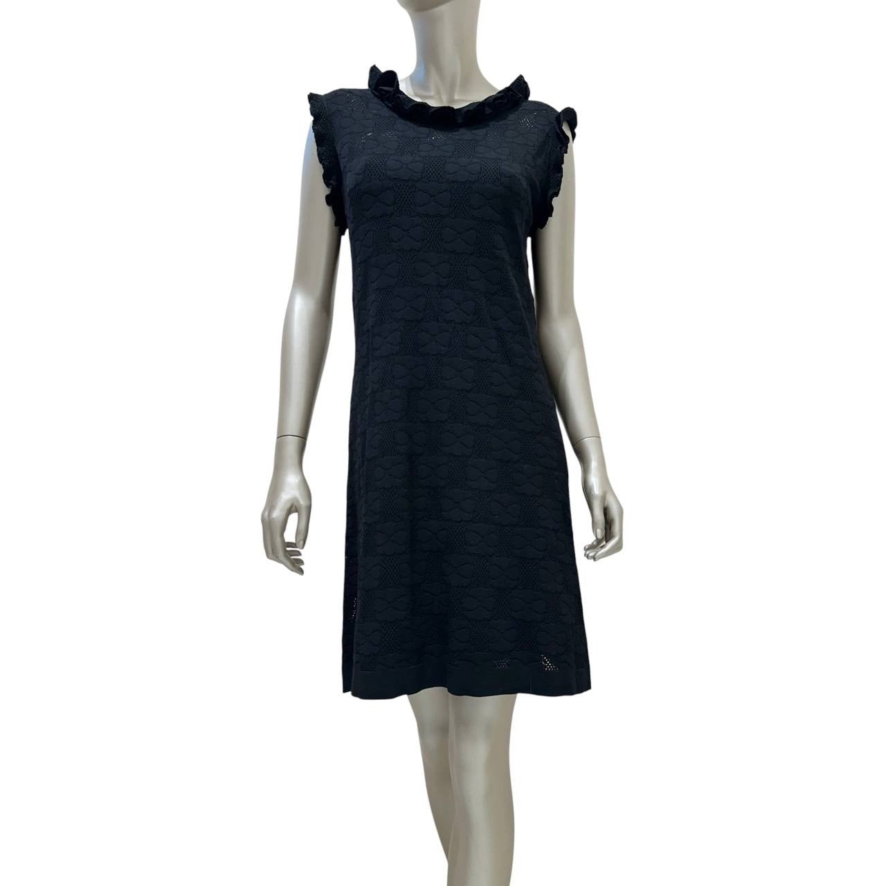 Chanel Vintage Black Sleeveless Shift Dress Sz 40 pre-owned