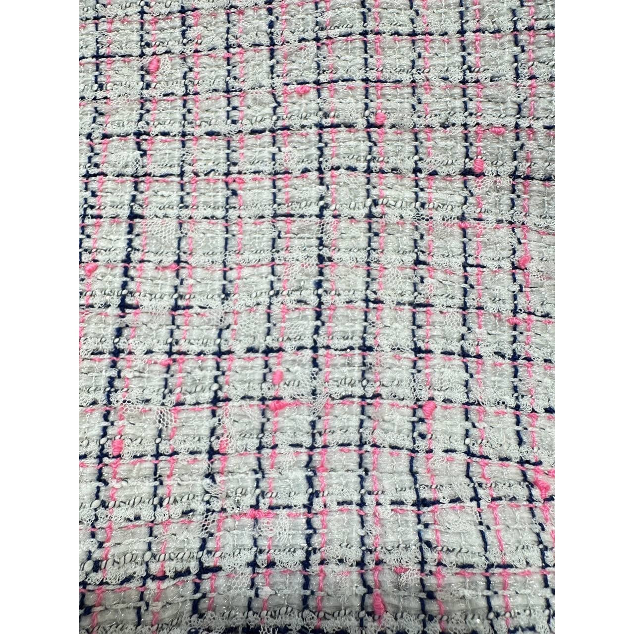 Chanel 14C Pink Tweed Jacket Sz 38 Pre-owned