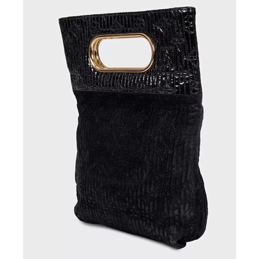 Louis Vuitton Motard Afterdark Black Suede Clutch Pre-owned