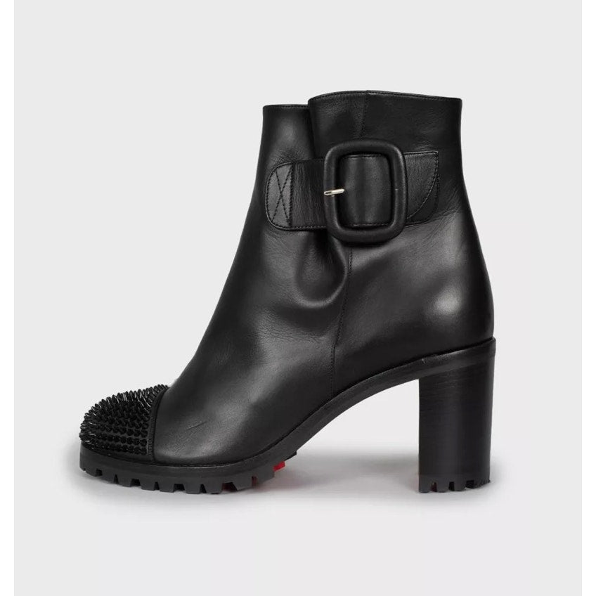 Christian Louboutin Olivia Black Leather Ankle Boots Sz.40 Pre-owned