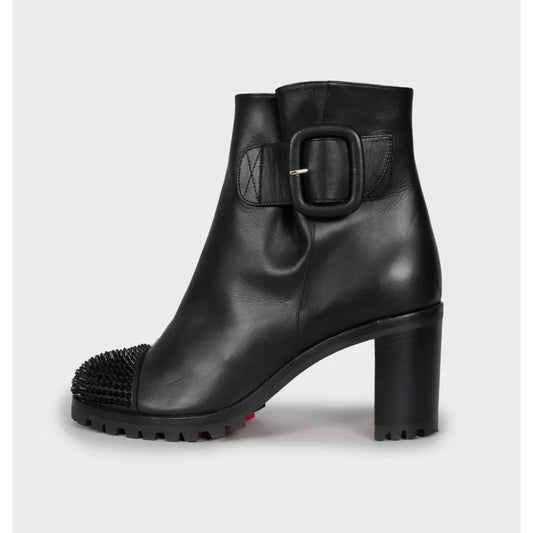 Christian Louboutin Olivia Black Leather Ankle Boots Sz.40 Pre-owned