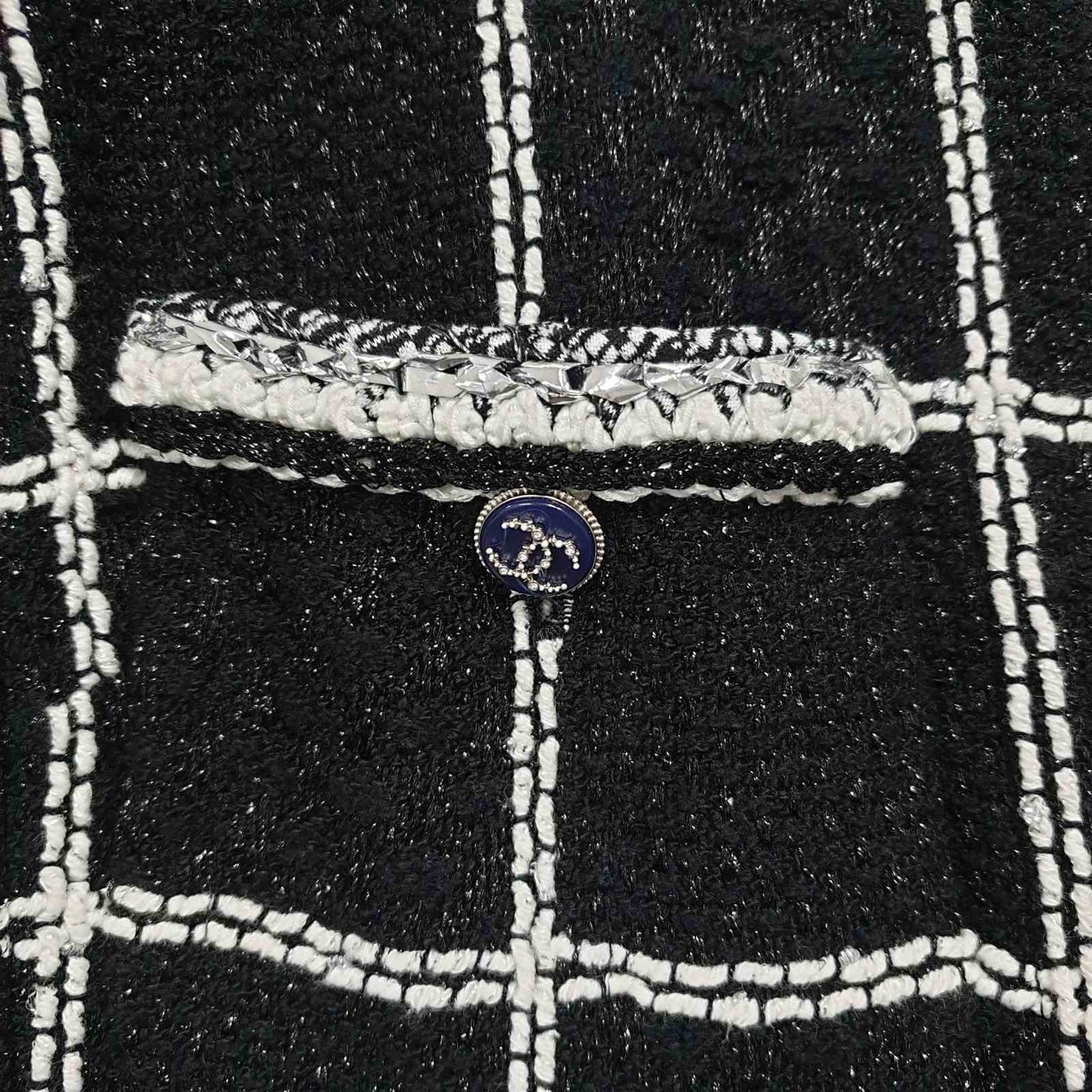 Chanel 2020 Tweed Romper, Black & Metallic, Size 40 Pre-owned