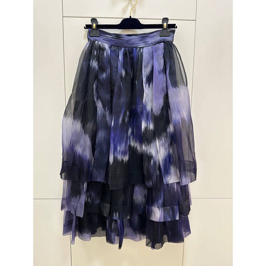 Christian Dior 2005 Silk Chiffon Tiered Skirt Sz.38 Pre-owned