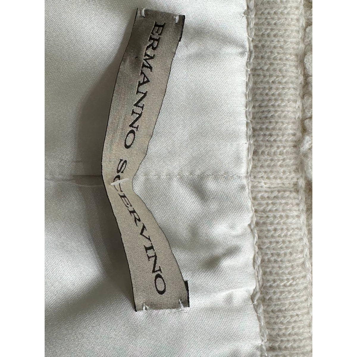 Ermanno Scervino White Wool Mohair Silk Coat Size IT 48 Pre-owned