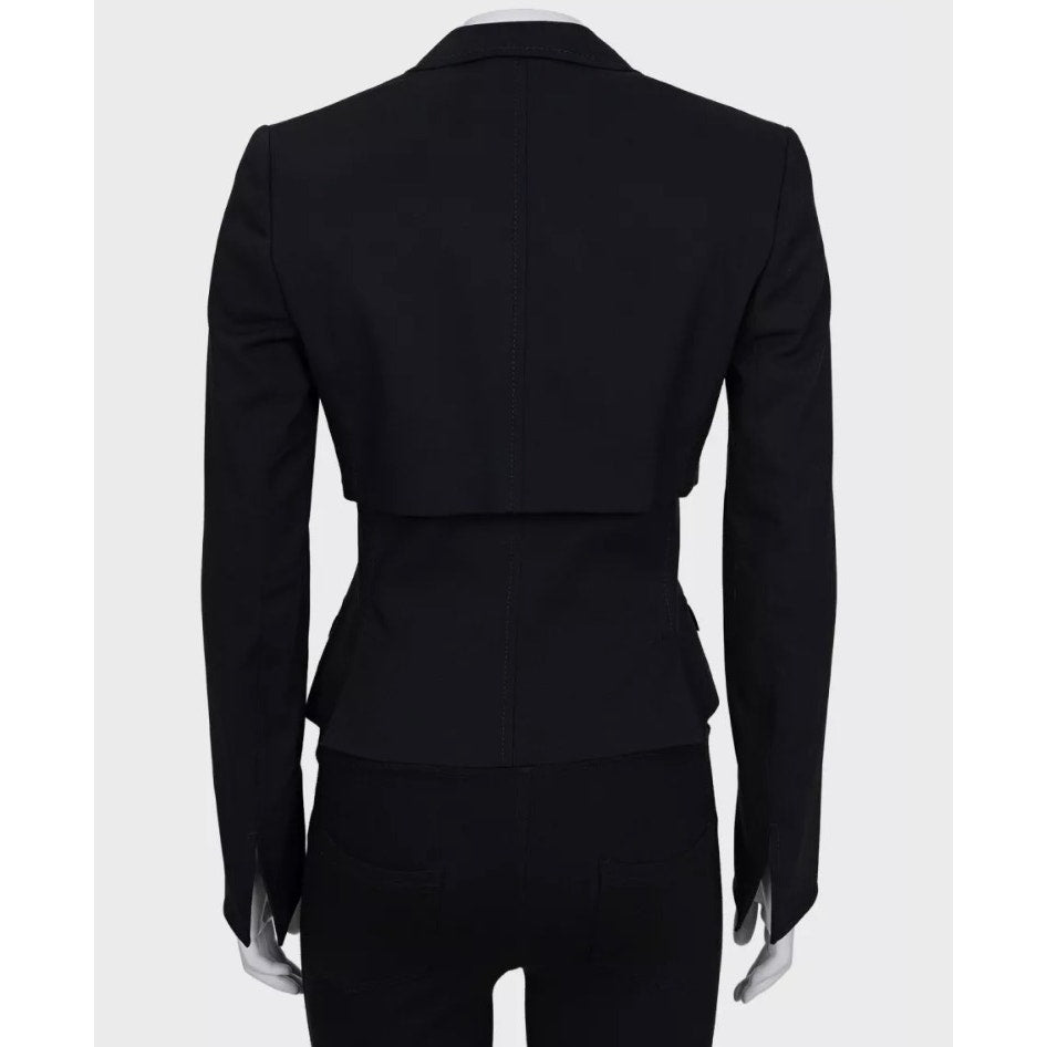 Dolce & Gabbana Black Wool Blend Fitted Jacket Sz.40 Pre-owned