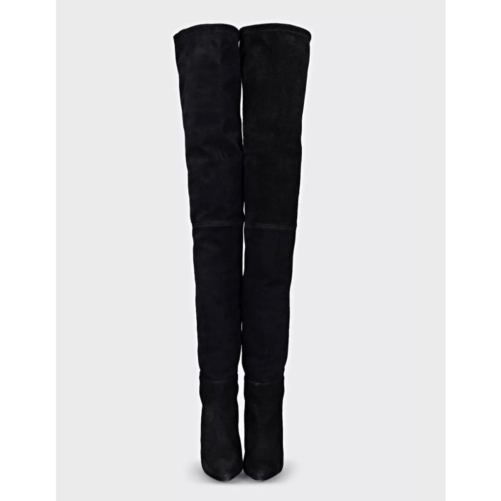 Balmain x H&M Black Suede Over-the-Knee Boots - Size 39 Pre-owned