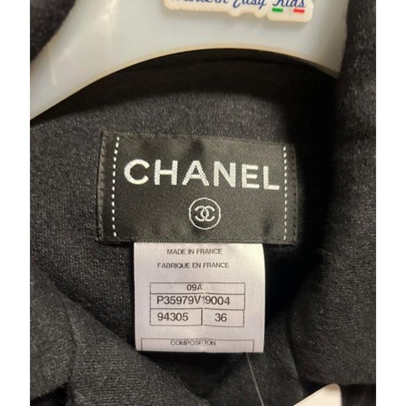 NWOT Chanel Black Double-Breasted Belted Dress - FR 36 Pre-owned