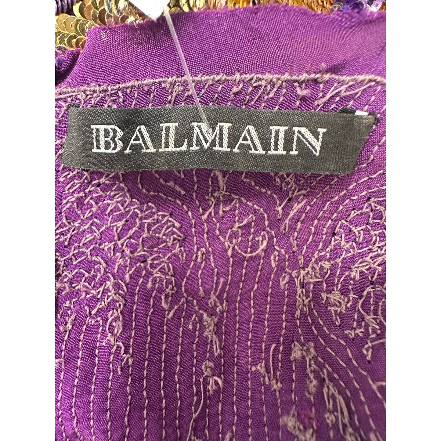 Balmain Embellished Silk Sequin Mini Dress FR 38 Pre-owned