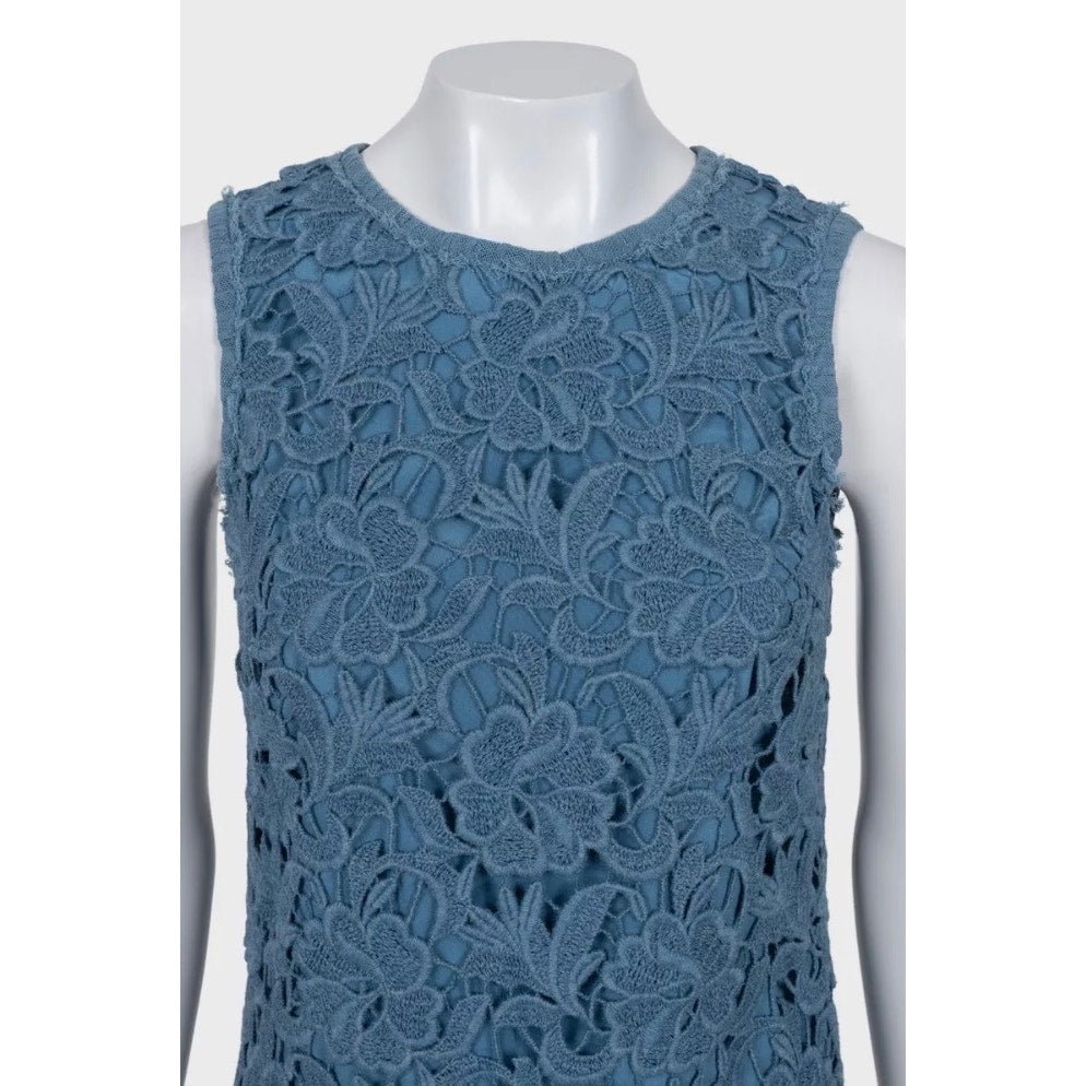 Dolce & Gabbana Light Blue Lace Straight Dress IT40/S Pre-owned