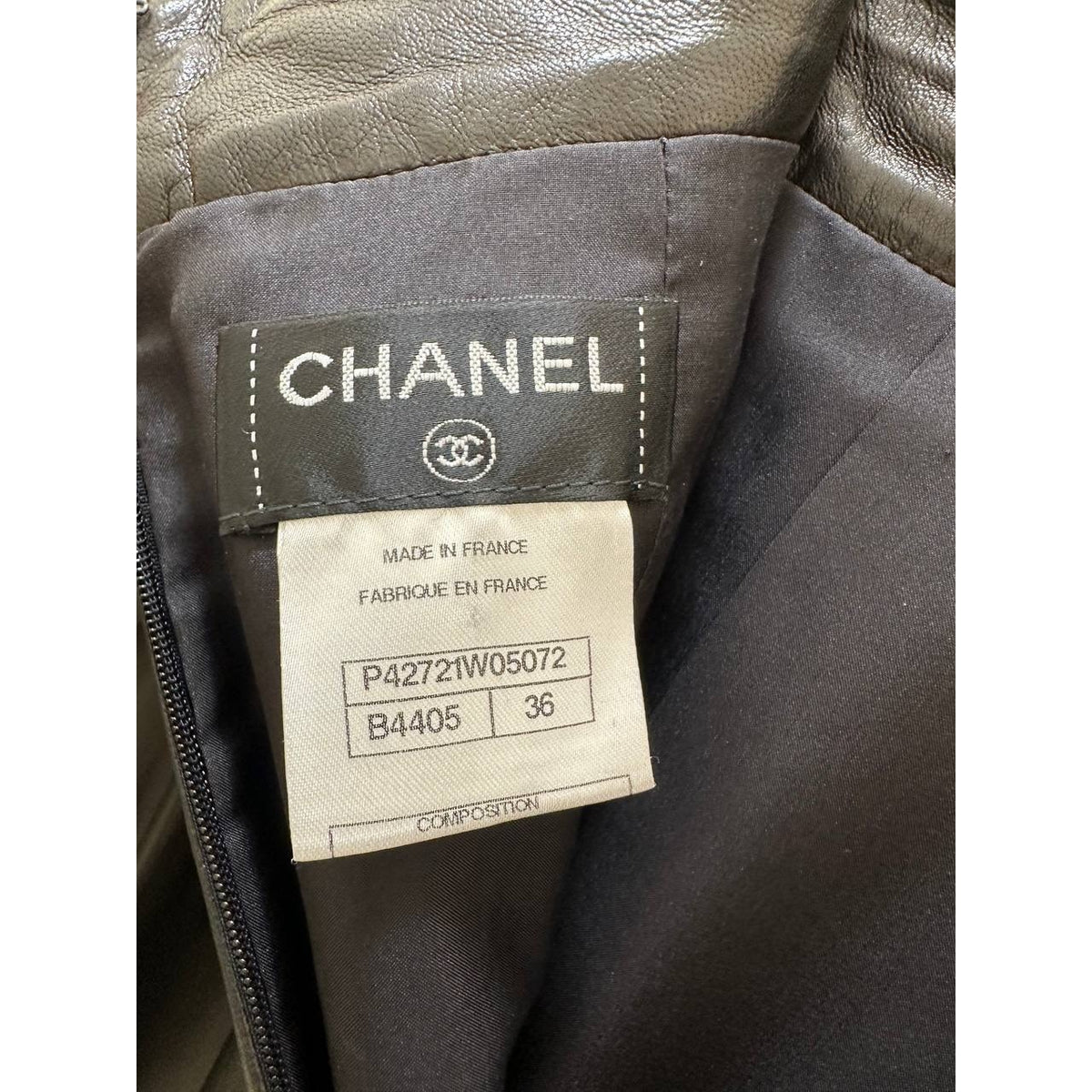 Chanel Black Lambskin Leather Two-Piece Suit Set  Sz.40/36 Pre-owned