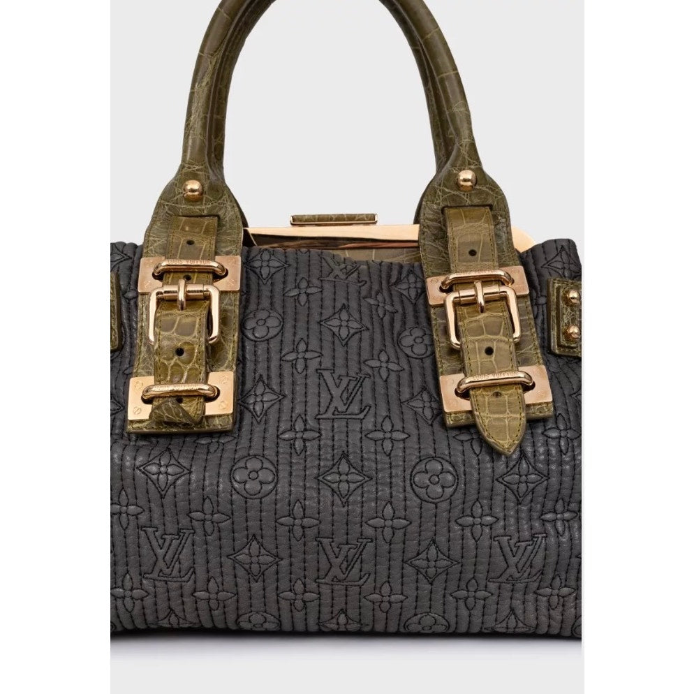 Louis Vuitton Rare Motard Biker Crocodile Print Lambskin Shoulder Bag Pre-owned