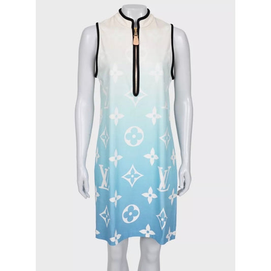 Louis Vuitton Blue Zip-Front Straight Dress - XL pre-owned